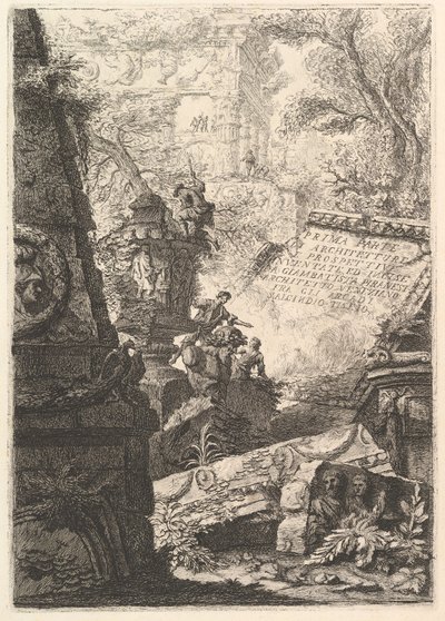 Frontispiece: First Part of Architectures, and Perspectives, Róma, kb. 1750. alkotó: Giovanni Battista Piranesi