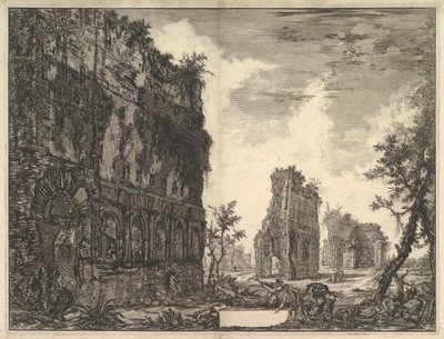 Hadrianus villája: A Piazza Oro Piazza of Gold Kilátás a Circonfe maradványaira ..., kb. 1776. alkotó: Giovanni Battista Piranesi