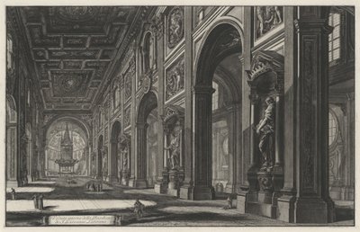 A San Giovanni in Laterano-bazilika belső nézete (a Vedute di Roma című műből) alkotó: Giovanni Battista Piranesi