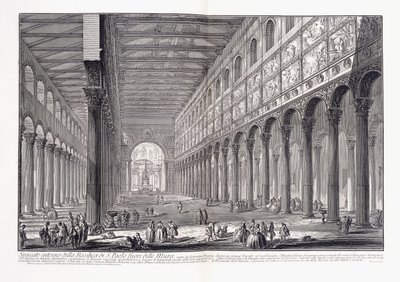 A Szent Pál-bazilika belseje a falakon kívül alkotó: Giovanni Battista Piranesi
