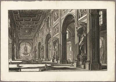 A Lateráni Szent János-bazilika belső nézete a Római kilátásból alkotó: Giovanni Battista Piranesi