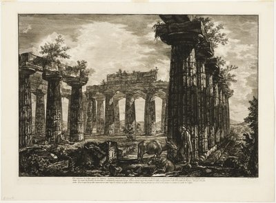 Az úgynevezett College des Anfictions belső képe, Paestum különböző nézeteiből alkotó: Giovanni Battista Piranesi