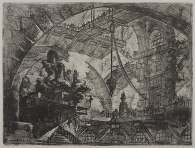 Invenzioni Capric di Carceri; Hind 13, First State of Three, 1749 körül (rézkarc fektetett papírra) alkotó: Giovanni Battista Piranesi