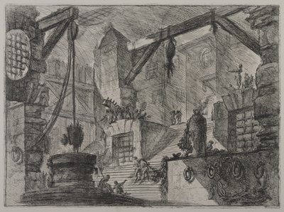Invenzioni Capric di Carceri; Hind 13, First State of Three, 1749 körül (rézkarc fektetett papírra) alkotó: Giovanni Battista Piranesi
