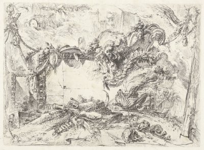 Monumenteel tabletta Dekoratív szeszélyek (korábbi sorozatcím) Groteszkek (sorozat címe) alkotó: Giovanni Battista Piranesi