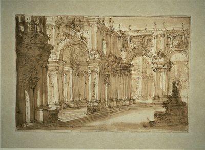 Palotai udvar szökőkúttal alkotó: Giovanni Battista Piranesi