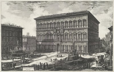 Palazzo Farnese te Róma Kilátás a Palazzo Farnese-ra (cím a tárgyon) Gezichten op Rome (sorozat címe) Róma kilátásai, amelyeket Giambattista Piranesi építész, Ve (nez) iano tervezett és vésett (sorozat címe) alkotó: Giovanni Battista Piranesi