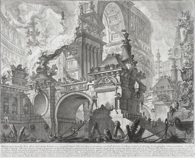 Az ókori rómaiak által használt tágas és csodálatos kikötő része, amely egy nagy piactérre nyílik, 1761-80 alkotó: Giovanni Battista Piranesi