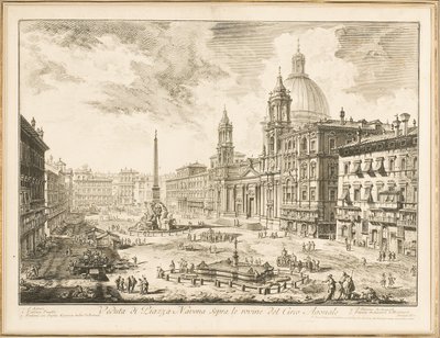 Piazza Navona, tányér a "Views of Rome"-ból alkotó: Giovanni Battista Piranesi