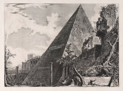 Piramide di C. Cestio (Gaius Cestius piramisa), a Vedute di Roma (Római kilátás) alkotó: Giovanni Battista Piranesi