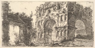 11. tábla: Janus Tempio di Janus temploma az Antichita Romana sorozatból, kb. 1748. alkotó: Giovanni Battista Piranesi