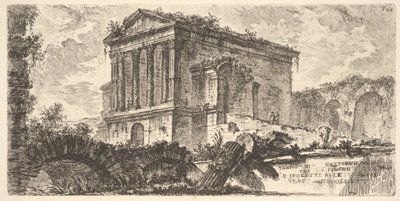 26. tábla: Clitumnus temploma Foligno és Spoleto között, az „A rómaiak által emelt diadalívek és más műemlékek néhány látképe, amelyek egy része Rómában, más része Itáliában látható” című műből alkotó: Giovanni Battista Piranesi