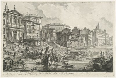 Ripetta te Róma kikötője Kilátás Ripetta kikötőjére (cím a tárgyon) Gezichten op Rome (sorozat címe) Róma kilátásai, amelyeket Giambattista Piranesi építész, Ve (nez) iano tervezett és vésett (sorozat címe) alkotó: Giovanni Battista Piranesi
