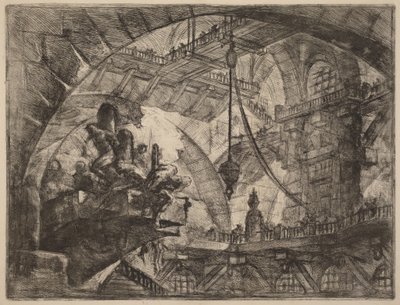 Foglyok egy kiugró emelvényen alkotó: Giovanni Battista Piranesi