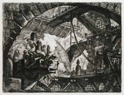 Foglyok egy kiugró emelvényen alkotó: Giovanni Battista Piranesi