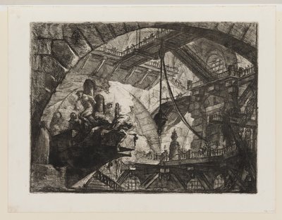 Foglyok egy kiugró emelvényen alkotó: Giovanni Battista Piranesi