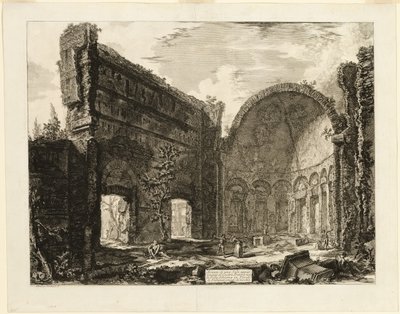 A Hadrianus-villa prétori erődjéhez tartozó helyiség maradványai, Tivoli, a Views of Rome (Róma látképei) című filmből. alkotó: Giovanni Battista Piranesi