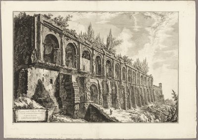 A tivolii Maecenas-villának maradványai a Római kilátásból alkotó: Giovanni-Battista Piranesi
