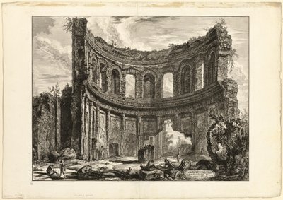 Az úgynevezett Apolló-templom maradványai Hadrianus villájában, Tivoliban, a Views of Rome (Róma látképei) című kiállításról. alkotó: Giovanni Battista Piranesi