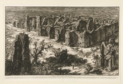 Az Antonine fürdő romjai (az Antoninus fürdő romjai [Caracalla fürdői]), Vedute di Roma alkotó: Giovanni Battista Piranesi