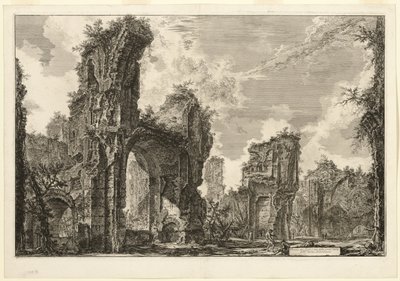 A Xystus romjai [hosszú nyitott karzat, amelyet atlétikai gyakorlatokhoz használnak], az Antonine-fürdő központi csarnoka [The Baths of Caracalla], a Római kilátásból alkotó: Giovanni-Battista Piranesi