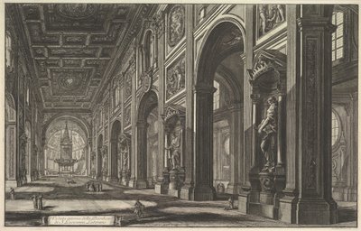S. Giovanni Lateranóban. Belső, kb. 1768. alkotó: Giovanni Battista Piranesi