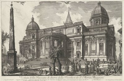 Santa Maria Maggiore Rómában Kilátás a S. Maria Maggiore-bazilika hátsó homlokzatára (cím a tárgyon) Gezichten op Rome (sorozat címe) Róma látképei, amelyeket Giambattista Piranesi építész, Ve (nez) iano tervezett és vésett (sorozat címe) alkotó: Giovanni Battista Piranesi