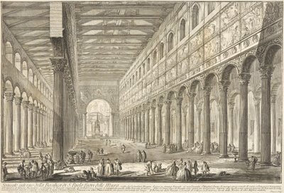 A Falakon kívüli Szent Pál-bazilika belső terének metszete alkotó: Giovanni Battista Piranesi
