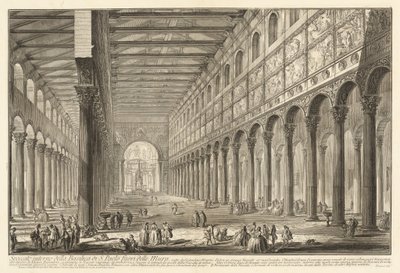A falakon kívüli Szent Pál-bazilika belső képe alkotó: Giovanni Battista Piranesi
