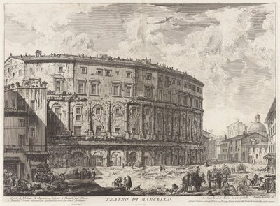 Marcellus Színház. Ezt az épületet Augustus építette, és unokaöccsének, Marcellusnak szentelte, a Vedute di Roma-ból (Róma látképe) alkotó: Giovanni Battista Piranesi