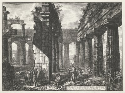 Neptunusz temploma Paestumban Különböző kilátások a Paestumban még álló három nagy épület maradványairól (sorozat címe) Différentes vues de quelques restes de trois grands édifices qui subsistent encore dans l