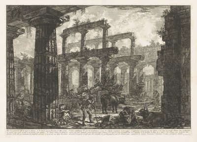 Neptunusz temploma Paestumban Vue des restes de la Celle du temple de Neptune (cím a tárgyon) Különböző kilátások a Paestumban még álló három nagy épület maradványairól (sorozat címe) Különböző vues de quelques restes de trois gr alkotó: Giovanni Battista Piranesi