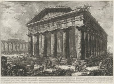 Neptunusz temploma Paestumban Vue du temple de Neptune, Dieu tutélaire de l