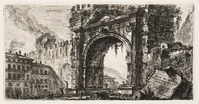 Az Augustus által épített rimini ív, 17. tábla a Diadalívek és más emlékek néhány kilátásából alkotó: Giovanni Battista Piranesi