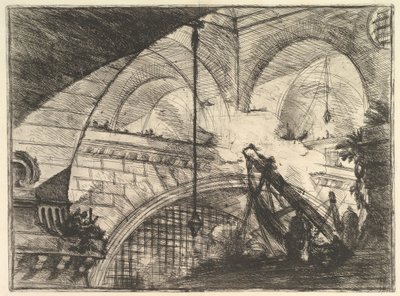 Az ív kagylódísszel, a Carceri dinvenzione Imaginary Prisons-ból, kb. 1749-50. alkotó: Giovanni Battista Piranesi
