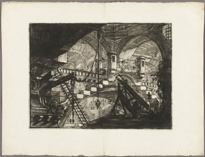 Az ív kagylódísszel, 11. tábla a képzeletbeli börtönökből alkotó: Giovanni Battista Piranesi