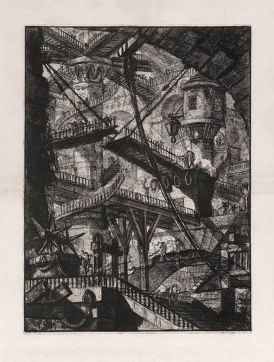 A felvonóhíd, 7. tábla, Carceri d alkotó: Giovanni-Battista Piranesi