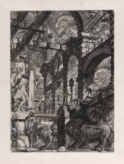 Az oroszlán domborművek, 5. tábla Carceri d alkotó: Giovanni Battista Piranesi