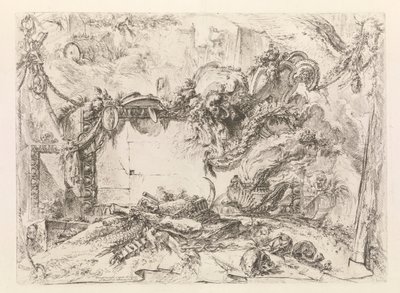 Monumentális tábla, Grotteschitól (groteszkek) alkotó: Giovanni Battista Piranesi