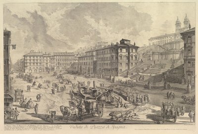 A Spanyol lépcső Kilátás a Spanyol lépcsőre, kb. 1750. alkotó: Giovanni Battista Piranesi