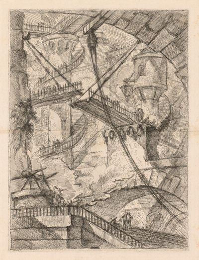 A börtönök: hatalmas belső felvonóhíddal alkotó: Giovanni Battista Piranesi