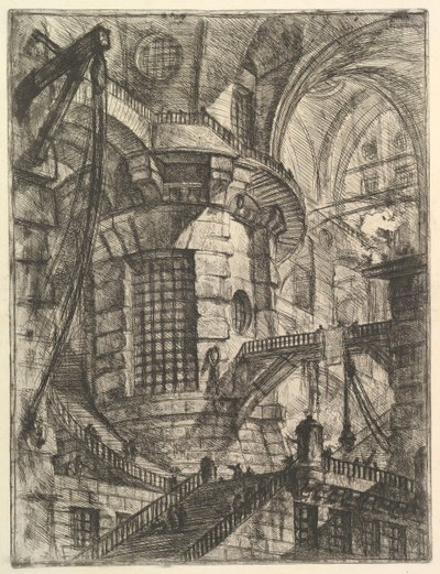 A Kerek torony, a Carceri dinvenzione Imaginary Prisons, kb. 1749-50. alkotó: Giovanni Battista Piranesi