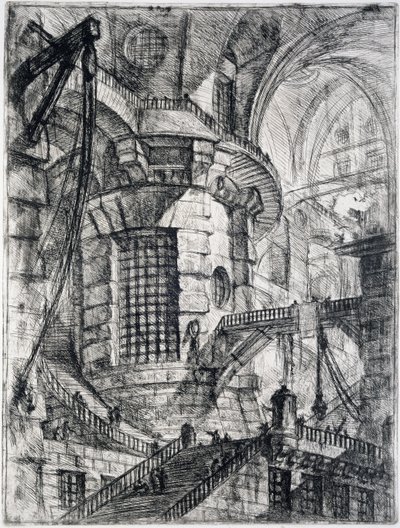 A kerek torony, a Carceri dInvenzione III. táblája, 1749 körül alkotó: Giovanni Battista Piranesi