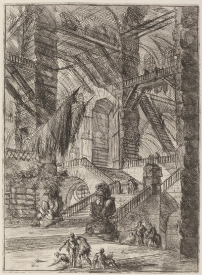 A lépcsőház trófeákkal alkotó: Giovanni Battista Piranesi