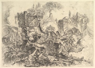 Nero sírja, a Grotteschi groteszkekből, kb. 1748. alkotó: Giovanni Battista Piranesi
