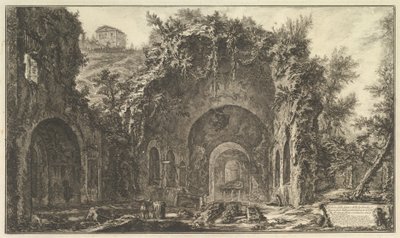 Az úgynevezett Egeria-barlang (Kilátás Egeria forrására és barlangjaira a Porta Capenán kívül) alkotó: Giovanni Battista Piranesi