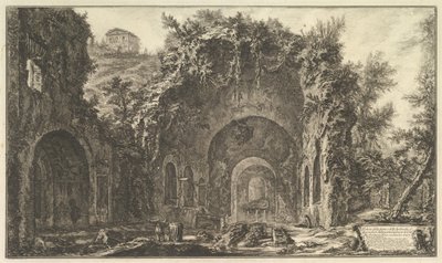 Az úgynevezett egri barlang Egeria forrásának és barlangjainak megtekintése a ..., kb. 1766. alkotó: Giovanni Battista Piranesi