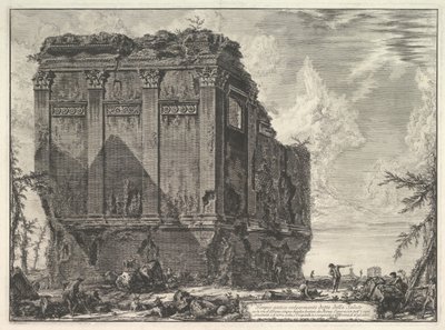 Az úgynevezett Salus-templom, az Albano felé vezető úton Az ősi templom, közismert nevén ..., kb. 1763. alkotó: Giovanni Battista Piranesi