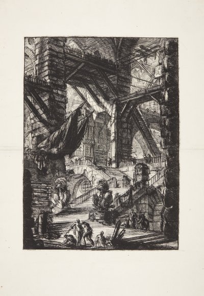 A lépcsőház trófeákkal alkotó: Giovanni Battista Piranesi