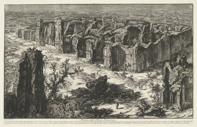 Thermen van Caracalla Rómában Az Antoninus-fürdő romjai (cím a tárgyon) Gezichten op Rome (sorozat címe) Róma látképei, amelyeket Giambattista Piranesi építész, Ve (nez) iano tervezett és vésett (sorozat címe) alkotó: Giovanni-Battista Piranesi
